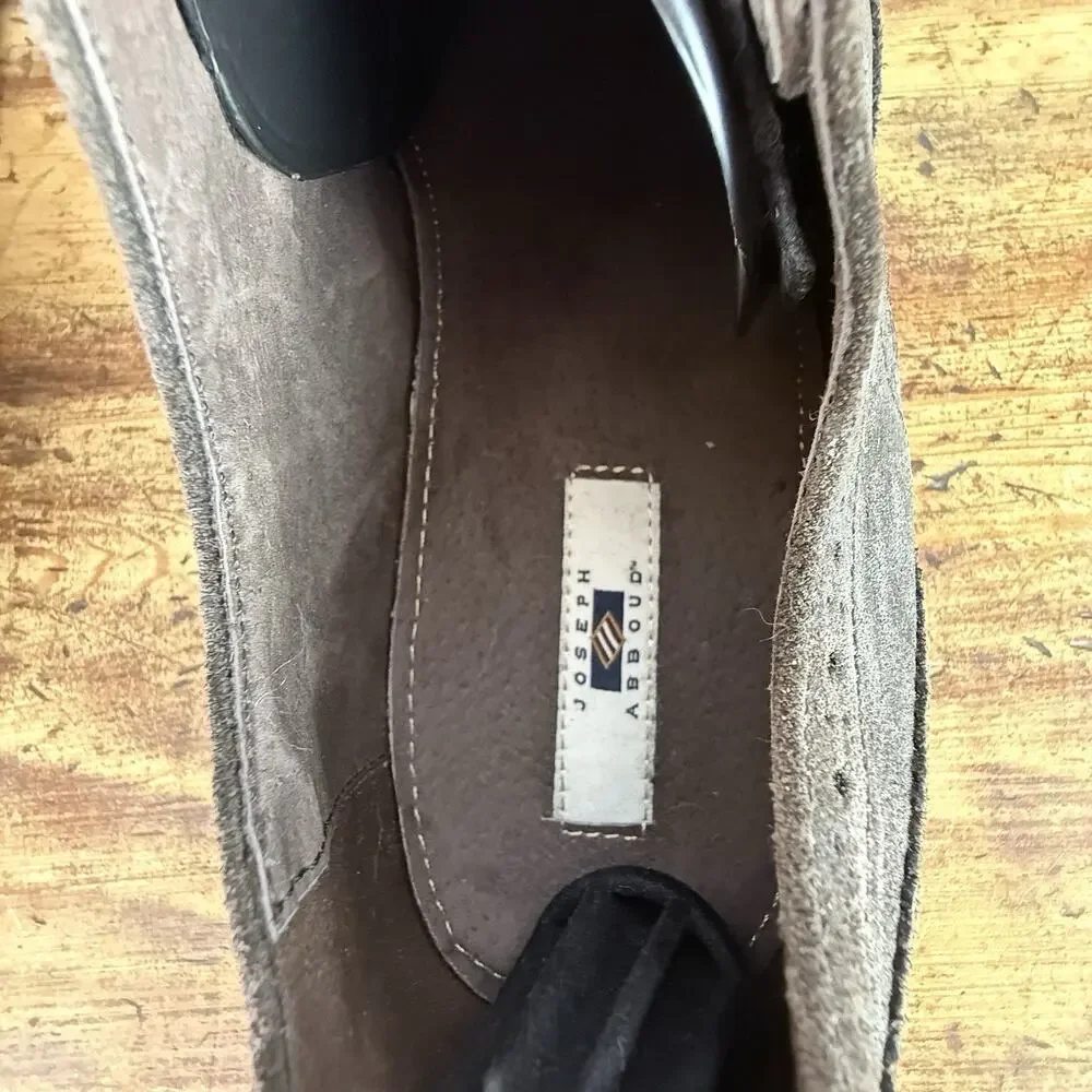 Joseph Abboud Mens Shoes 10.5 D Gray‎ Suede Leather Wing Tip Fredrick Oxford